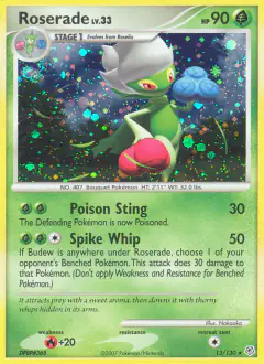 Roserade Rare Holo card from Diamond & Pearl Base