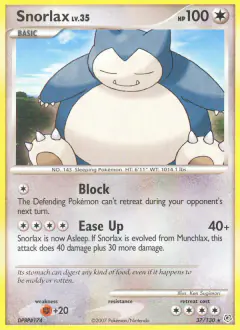Snorlax Rare card from Diamond & Pearl Base