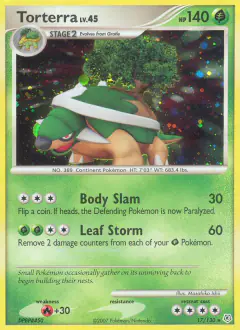 Torterra Rare Holo card from Diamond & Pearl Base