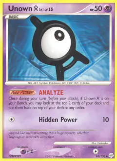 Unown [A] Uncommon card from Diamond & Pearl Base