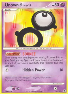 Unown [B] Uncommon card from Diamond & Pearl Base