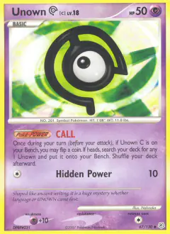 Unown [C] Uncommon card from Diamond & Pearl Base