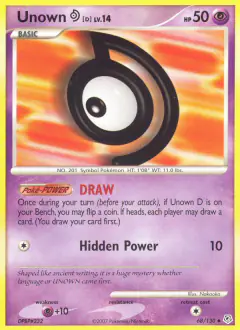 Unown [D] Uncommon card from Diamond & Pearl Base