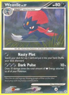 Weavile Rare card from Diamond & Pearl Base