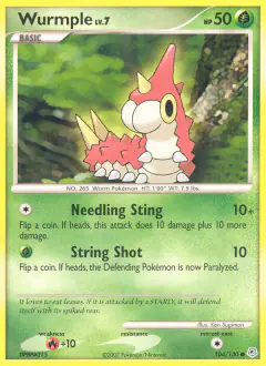Wurmple Common card from Diamond & Pearl Base