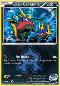 Team Aqua's Carvanha Common card from Double Crisis