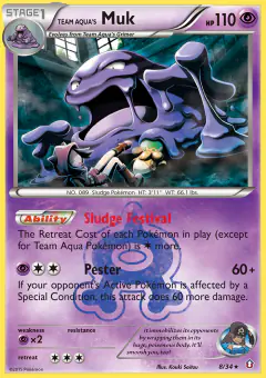 Team Aqua's Muk Rare Holo card from Double Crisis