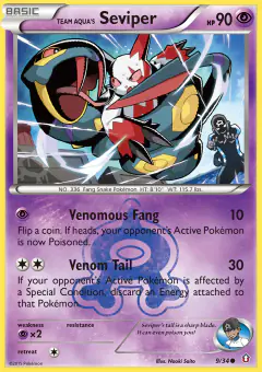 Team Aqua's Seviper Common card from Double Crisis