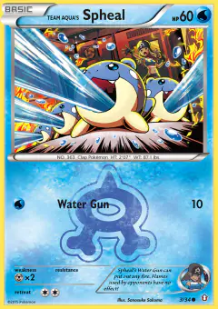 Team Aqua's Spheal Common card from Double Crisis