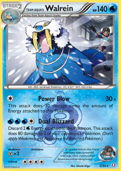 Team Aqua's Walrein Rare Holo card from Double Crisis