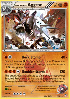 Team Magma's Aggron Rare Holo card from Double Crisis