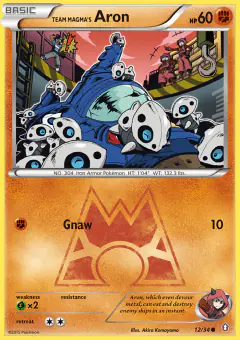 Team Magma's Aron Common card from Double Crisis