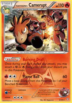 Team Magma's Camerupt Rare Holo card from Double Crisis