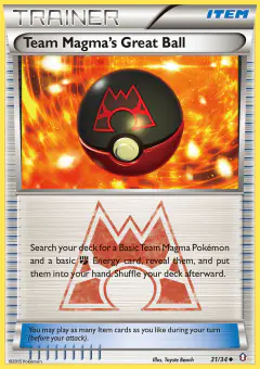 Team Magma's Great Ball Uncommon card from Double Crisis
