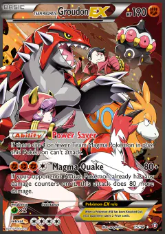 Team Magma's Groudon-EX Rare Ultra card from Double Crisis