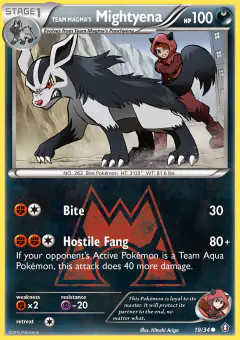 Team Magma's Mightyena Common card from Double Crisis