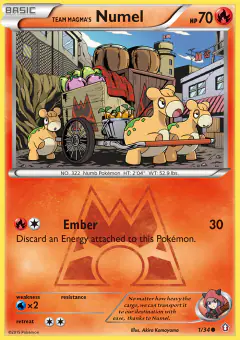 Team Magma's Numel Common card from Double Crisis