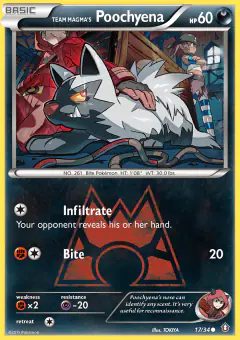 Team Magma's Poochyena Common card from Double Crisis
