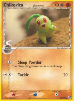 Chikorita δ Common card from Dragon Frontiers