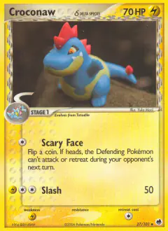 Croconaw δ Uncommon card from Dragon Frontiers
