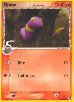 Ekans δ Common card from Dragon Frontiers