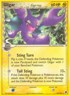 Gligar δ Rare card from Dragon Frontiers