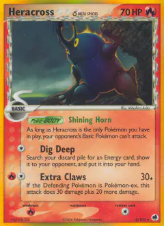 Heracross δ Rare Holo card from Dragon Frontiers