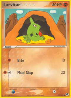 Larvitar Common card from Dragon Frontiers
