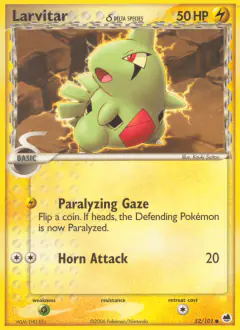 Larvitar δ Common card from Dragon Frontiers