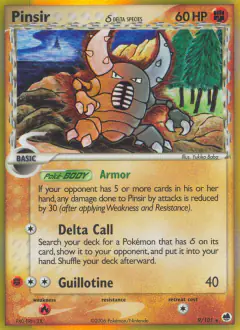 Pinsir δ Rare Holo card from Dragon Frontiers