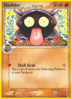 Shellder δ Common card from Dragon Frontiers