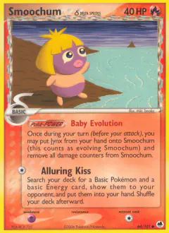 Smoochum δ Common card from Dragon Frontiers
