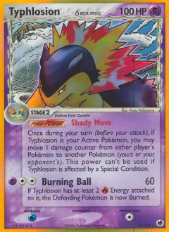 Typhlosion δ Rare Holo card from Dragon Frontiers