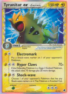 Tyranitar ex δ Rare Holo EX card from Dragon Frontiers