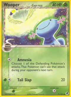 Wooper δ Common card from Dragon Frontiers