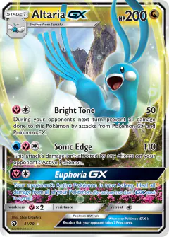 Altaria-GX Rare Holo GX card from Dragon Majesty