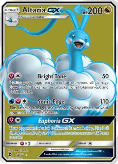 Altaria-GX Rare Ultra card from Dragon Majesty