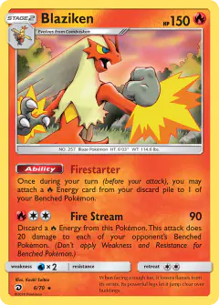 Blaziken Rare Holo card from Dragon Majesty