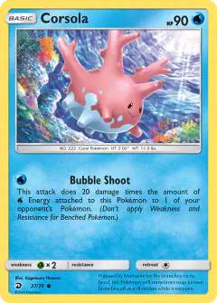 Corsola Common card from Dragon Majesty
