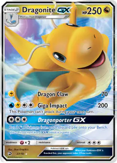 Dragonite-GX Rare Holo GX card from Dragon Majesty