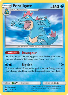 Feraligatr Rare Holo card from Dragon Majesty