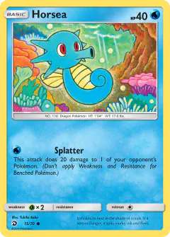 Horsea Common card from Dragon Majesty