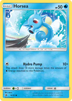 Horsea Common card from Dragon Majesty