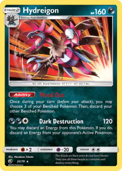Hydreigon Rare Holo card from Dragon Majesty