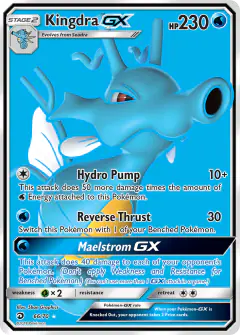 Kingdra-GX Rare Ultra card from Dragon Majesty