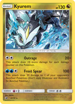 Kyurem Rare Holo card from Dragon Majesty