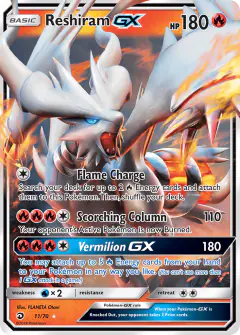 Reshiram-GX Rare Holo GX card from Dragon Majesty