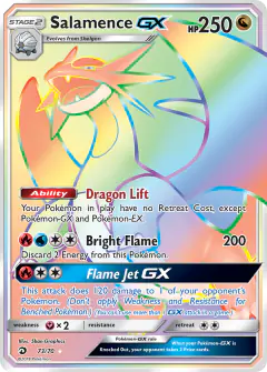 Salamence-GX Rare Rainbow card from Dragon Majesty