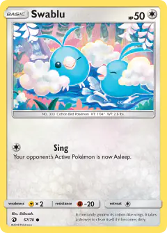 Swablu Common card from Dragon Majesty