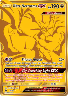 Ultra Necrozma-GX Rare Secret card from Dragon Majesty